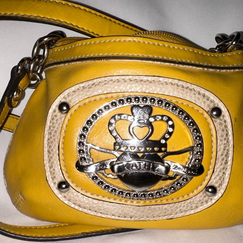 Kathy Van Zeeland Mustard Genuine Leather Crossbody
